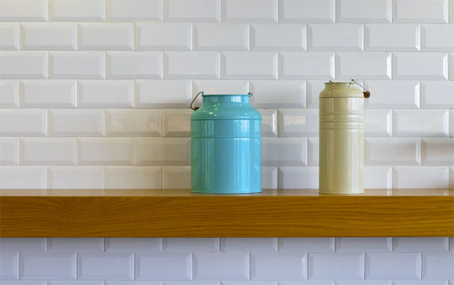 White brick tiles